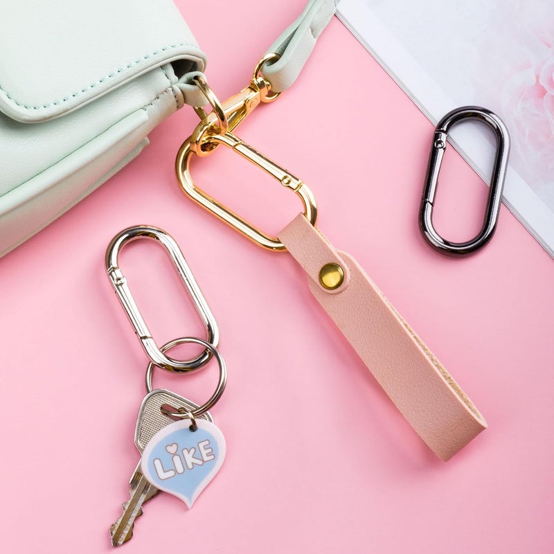 STSTR 3pcs Oval Spring Ring Clips, Metal Keyring Purse Clip, Heavy Duty Opening O Ring Carabiner for Keychains,Backpacks, Keys - Image 4